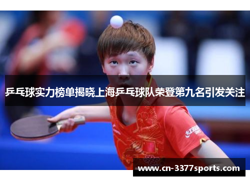 乒乓球实力榜单揭晓上海乒乓球队荣登第九名引发关注