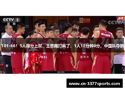 101-66！5人得分上双，王思雨打疯了，1人18分钟0分，中国队夺铜