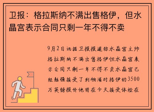 卫报：格拉斯纳不满出售格伊，但水晶宫表示合同只剩一年不得不卖